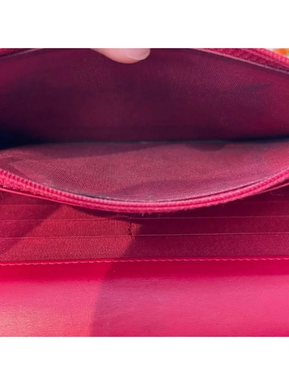 Chanel Chain Wallet Jumbo CC Logo Caviar Leather Red Shoulder Bag